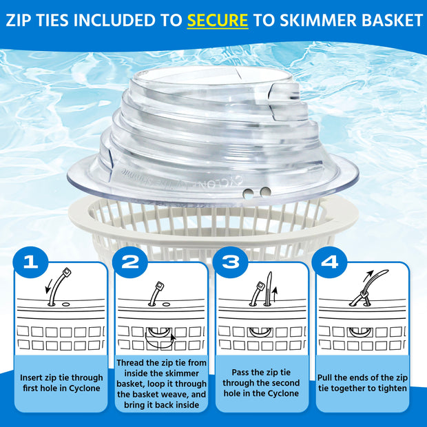6" Cyclone - Only for Above Ground Pools - Turbocharges pool skimmer water flow