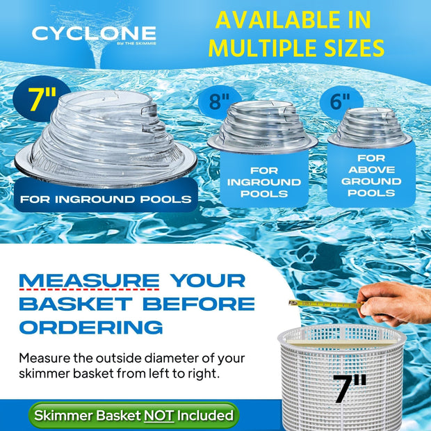 7" Cyclone - Turbo Charges Pool Skimmer Water Flow