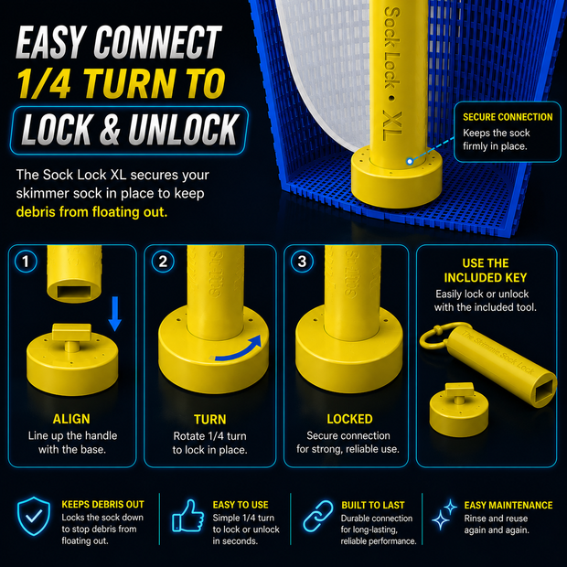 The Skimmie Sock Lock XL - Ultimate Handle for Skimmer Baskets