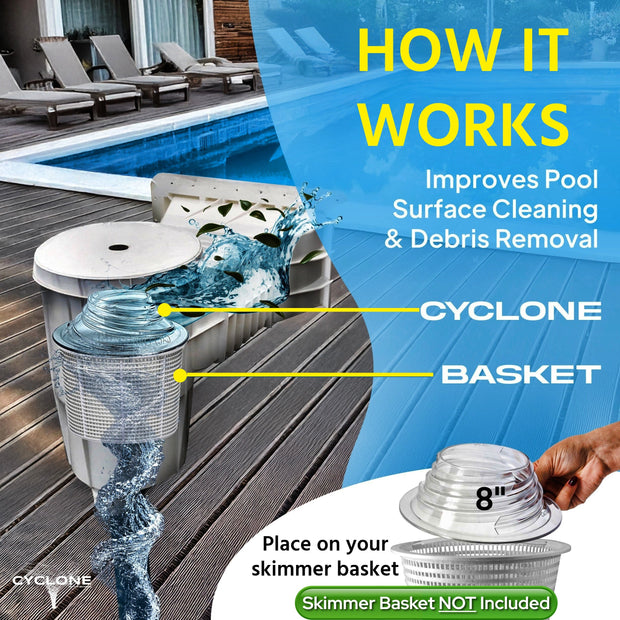 8" Cyclone - Turbo Charges Pool Skimmer Water Flow