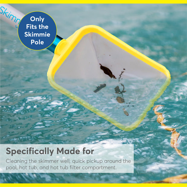 The Skimmie Scoop - Patented Handheld Skimmer with Fine Mesh Net for Spa,  Hot Tub, and Small Pool Cleaning - Lightweight and Durable with Powerful
